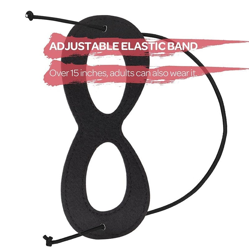 AIMIKE 2Pcs Superhero Masks, Black Felt Eye Mask, Halloween Dress Up, Adjustable Half Mask With Elastic Rope - Great Party Cosplay Accessory - Image 5